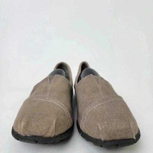 Yuu Celista Grey Twill Classic Slip On Flats - 6 - Picture 6 of 8